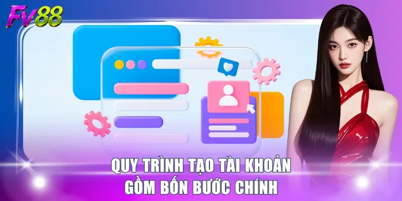 Quy trình tạo tài khoản gồm bốn bước chính