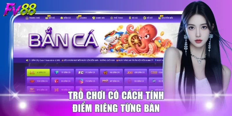 Trò chơi có cách tính điểm riêng từng bàn