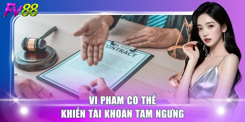 Vi phạm có thể khiến tài khoản tạm ngưng
